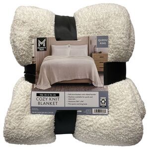 Member's Mark Solid Super Soft & Cozy Knit Blanket, 106" x 94" - Vanilla
